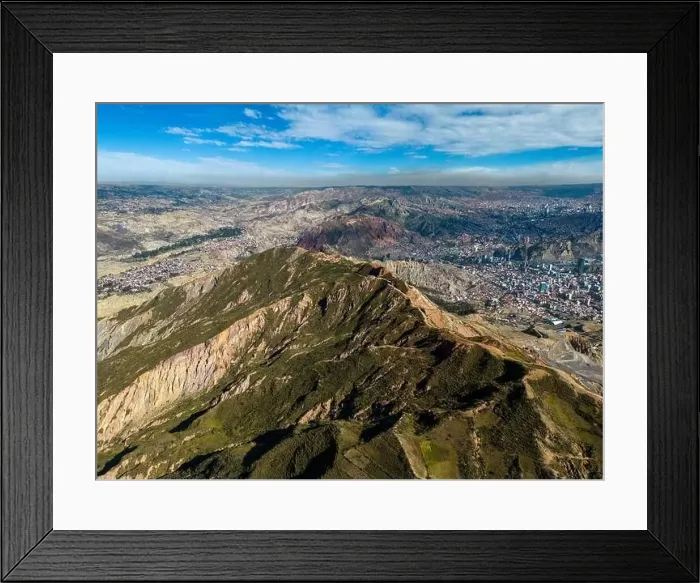 Framed Print : Aerial view from the impressive landmark Muela del Diablo down into the valley with the highest capital Framed Print : Aerial view from the impressive landmark Muela del Diablo down into the valley with the highest capital