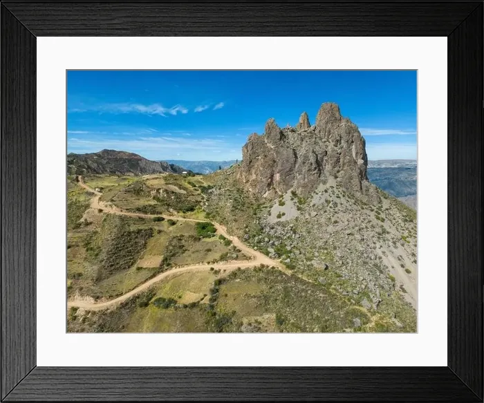 Framed Print : Scenic rock formation and viewpoint Muela del Diablo Framed Print : Scenic rock formation and viewpoint Muela del Diablo