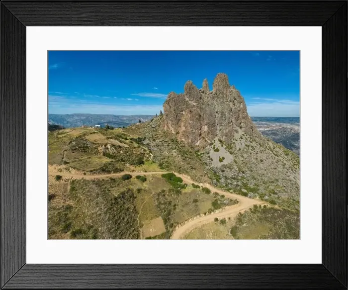 Framed Print : Scenic rock formation and viewpoint Muela del Diablo Framed Print : Scenic rock formation and viewpoint Muela del Diablo