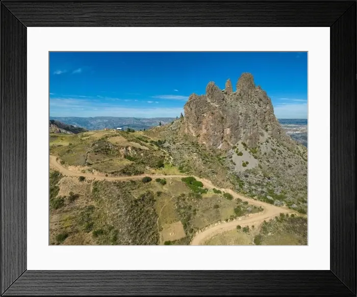 Framed Print : Scenic rock formation and viewpoint Muela del Diablo Framed Print : Scenic rock formation and viewpoint Muela del Diablo