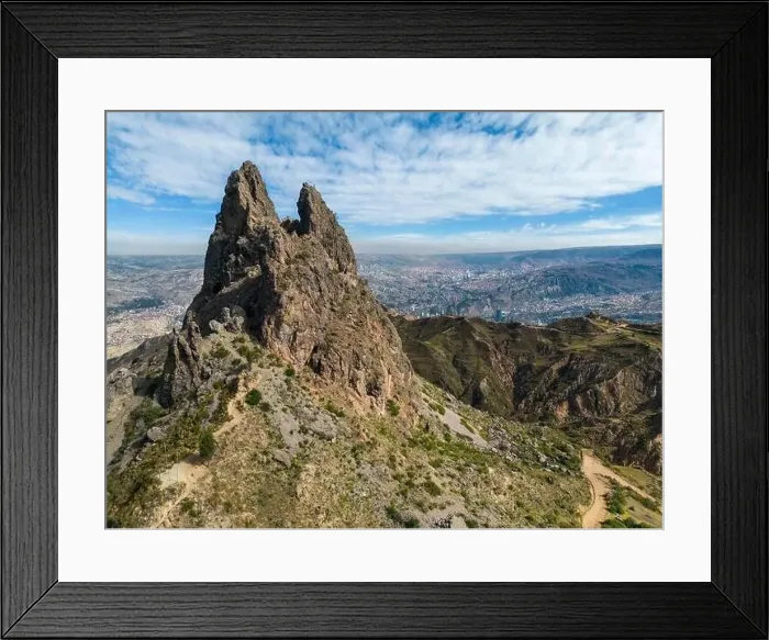 Framed Print : Scenic rock formation and viewpoint Muela del Diablo Framed Print : Scenic rock formation and viewpoint Muela del Diablo