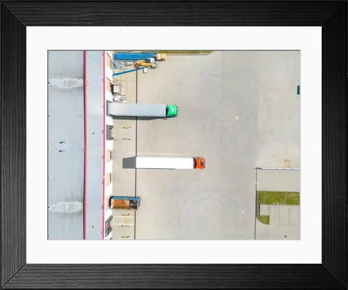 Framed Print : Aerial view of distribution center Framed Print : Aerial view of distribution center