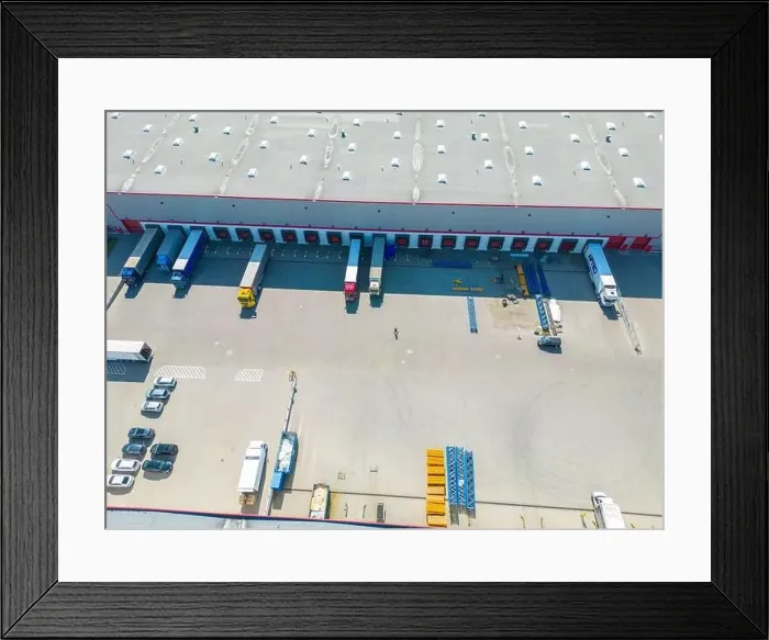 Framed Print : Aerial view of distribution center Framed Print : Aerial view of distribution center
