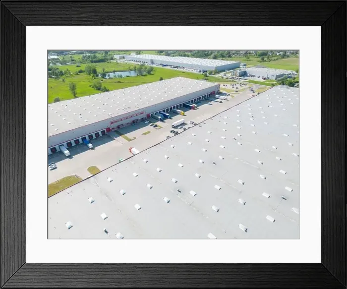 Framed Print : Aerial view of distribution center Framed Print : Aerial view of distribution center