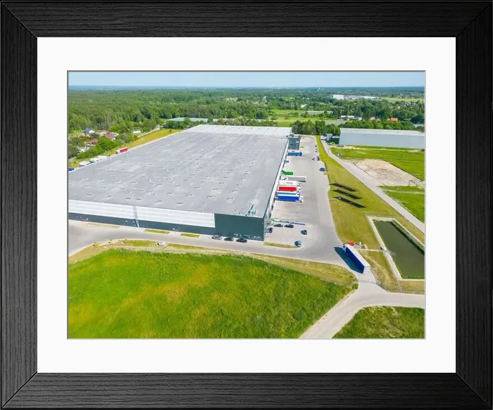 Framed Print : Aerial view of goods warehouse Framed Print : Aerial view of goods warehouse