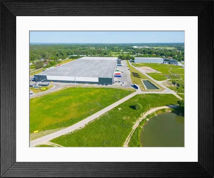 Framed Print : Aerial view of distribution center Framed Print : Aerial view of distribution center