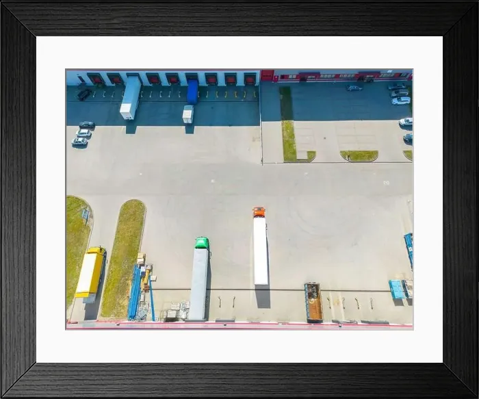 Framed Print : Aerial view of distribution center Framed Print : Aerial view of distribution center
