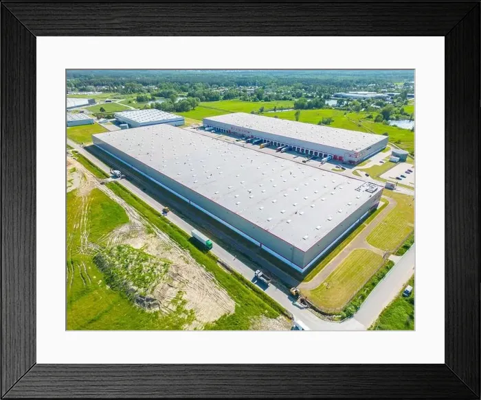 Framed Print : Aerial view of distribution center Framed Print : Aerial view of distribution center