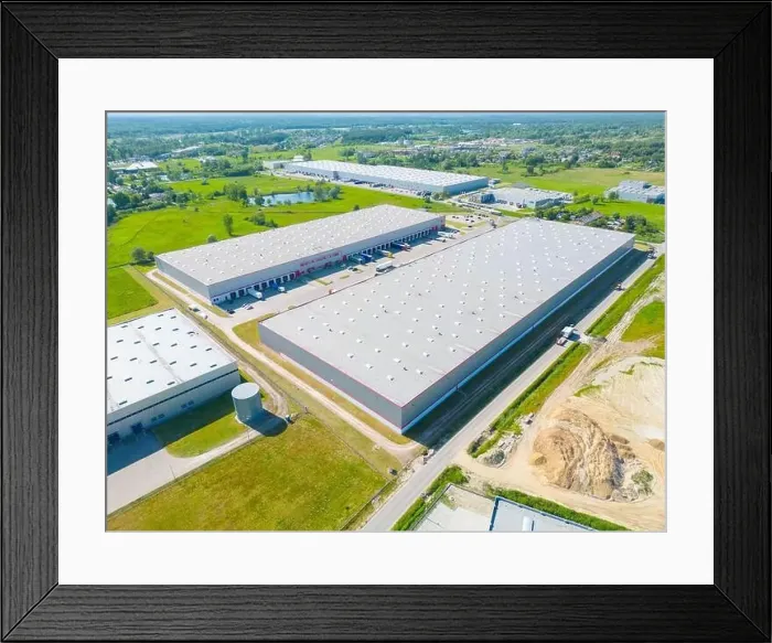 Framed Print : Aerial view of distribution center Framed Print : Aerial view of distribution center