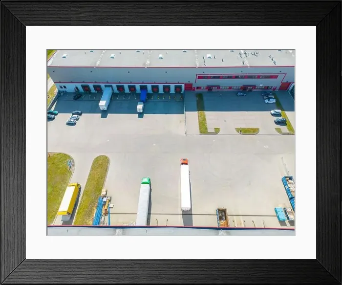 Framed Print : Aerial view of distribution center Framed Print : Aerial view of distribution center