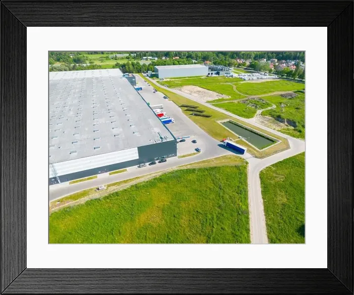 Framed Print : Aerial view of goods warehouse Framed Print : Aerial view of goods warehouse
