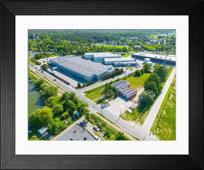 Framed Print : Aerial view of distribution center Framed Print : Aerial view of distribution center