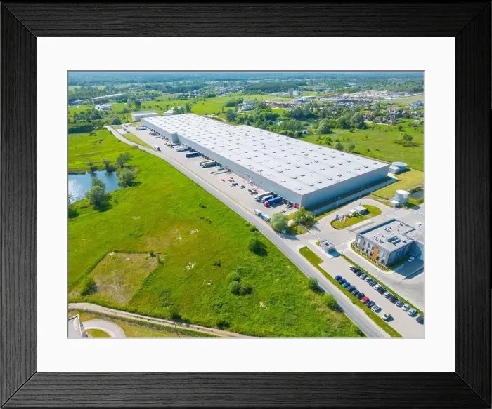 Framed Print : Aerial view of distribution center Framed Print : Aerial view of distribution center