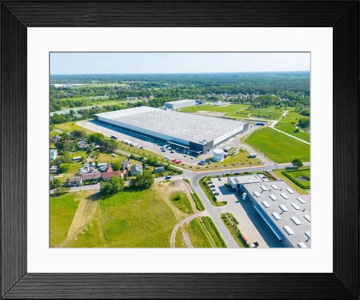 Framed Print : Aerial view of distribution center Framed Print : Aerial view of distribution center