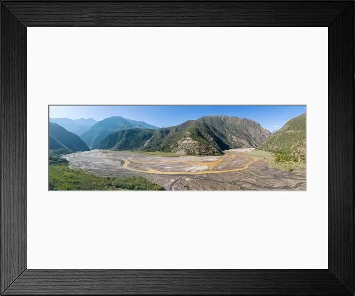 Framed Print : Aerial view of the remote Rio Sacambaya landscape with a huge riverbed Framed Print : Aerial view of the remote Rio Sacambaya landscape with a huge riverbed