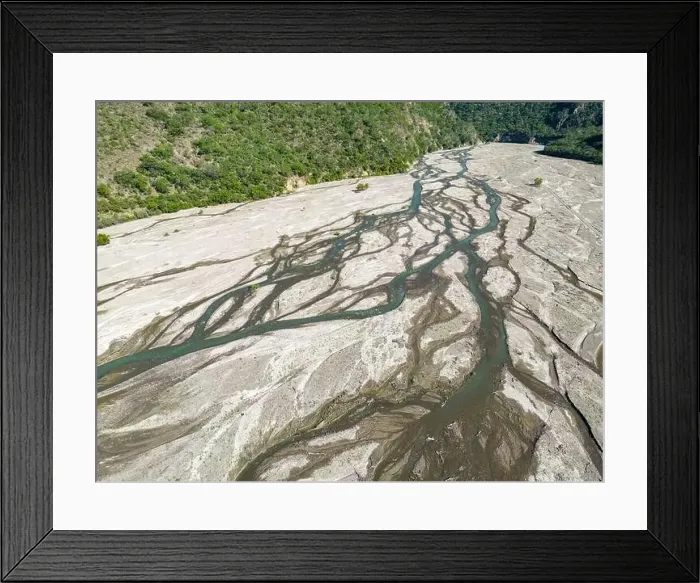 Framed Print : Close up aerial view of the Rio Sacambaya landscape with a huge riverbed Framed Print : Close up aerial view of the Rio Sacambaya landscape with a huge riverbed