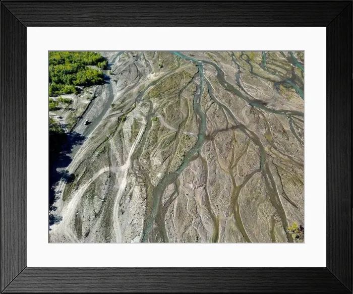 Framed Print : Close up aerial view of the Rio Sacambaya landscape with a huge riverbed Framed Print : Close up aerial view of the Rio Sacambaya landscape with a huge riverbed