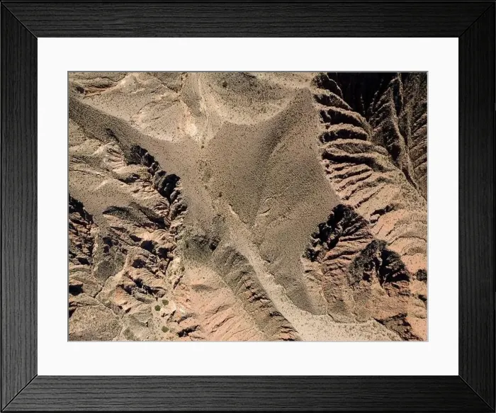 Framed Print : Aerial view of the colorful hiking area Quebrada de las Señoritas in Jujuy Framed Print : Aerial view of the colorful hiking area Quebrada de las Señoritas in Jujuy