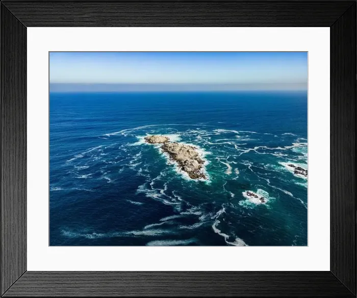 Framed Print : Aerial view of Isla Pan de Azúcar in the National Park Pan de Azúcar at the coast of the Atacama desert in Chile Framed Print : Aerial view of Isla Pan de Azúcar in the National Park Pan de Azúcar at the coast of the Atacama desert in Chile