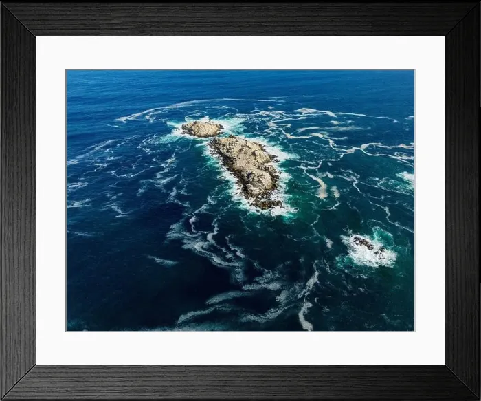 Framed Print : Aerial view of Isla Pan de Azúcar in the National Park Pan de Azúcar at the coast of the Atacama desert in Chile Framed Print : Aerial view of Isla Pan de Azúcar in the National Park Pan de Azúcar at the coast of the Atacama desert in Chile