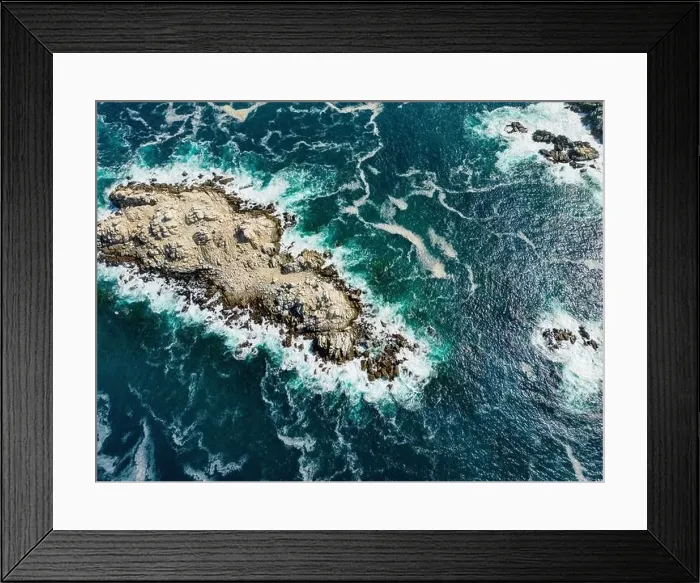 Framed Print : Aerial view of Isla Pan de Azúcar in the National Park Pan de Azúcar at the coast of the Atacama desert in Chile Framed Print : Aerial view of Isla Pan de Azúcar in the National Park Pan de Azúcar at the coast of the Atacama desert in Chile