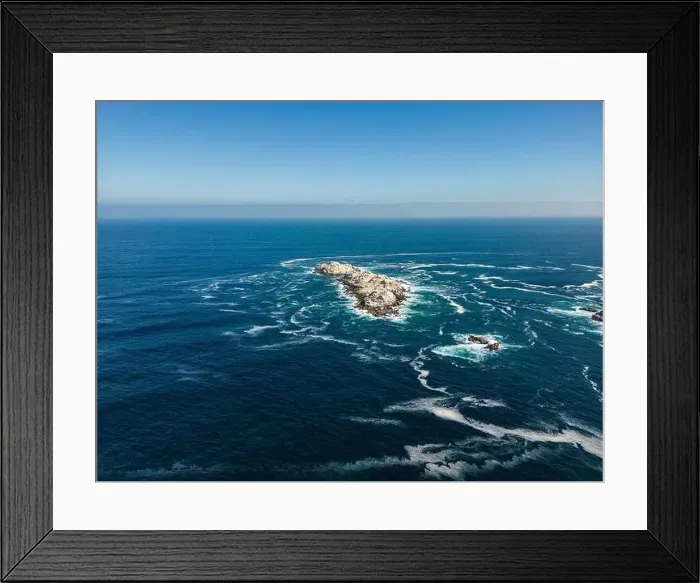 Framed Print : Aerial view of Isla Pan de Azúcar in the National Park Pan de Azúcar at the coast of the Atacama desert in Chile Framed Print : Aerial view of Isla Pan de Azúcar in the National Park Pan de Azúcar at the coast of the Atacama desert in Chile
