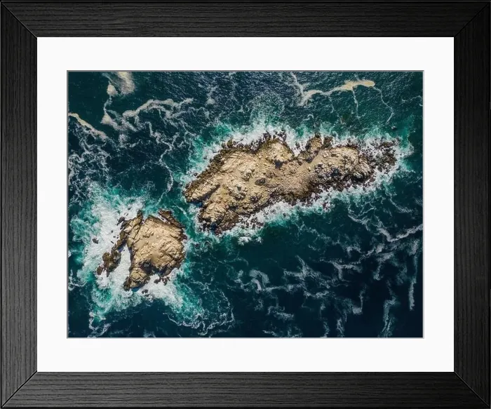 Framed Print : Aerial view of Isla Pan de Azúcar in the National Park Pan de Azúcar at the coast of the Atacama desert in Chile Framed Print : Aerial view of Isla Pan de Azúcar in the National Park Pan de Azúcar at the coast of the Atacama desert in Chile