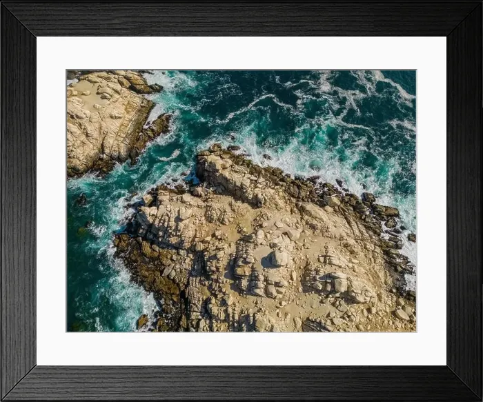 Framed Print : Aerial view of Isla Pan de Azúcar in the National Park Pan de Azúcar at the coast of the Atacama desert in Chile Framed Print : Aerial view of Isla Pan de Azúcar in the National Park Pan de Azúcar at the coast of the Atacama desert in Chile