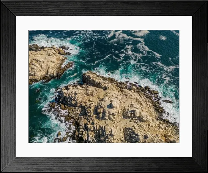 Framed Print : Aerial view of Isla Pan de Azúcar in the National Park Pan de Azúcar at the coast of the Atacama desert in Chile Framed Print : Aerial view of Isla Pan de Azúcar in the National Park Pan de Azúcar at the coast of the Atacama desert in Chile