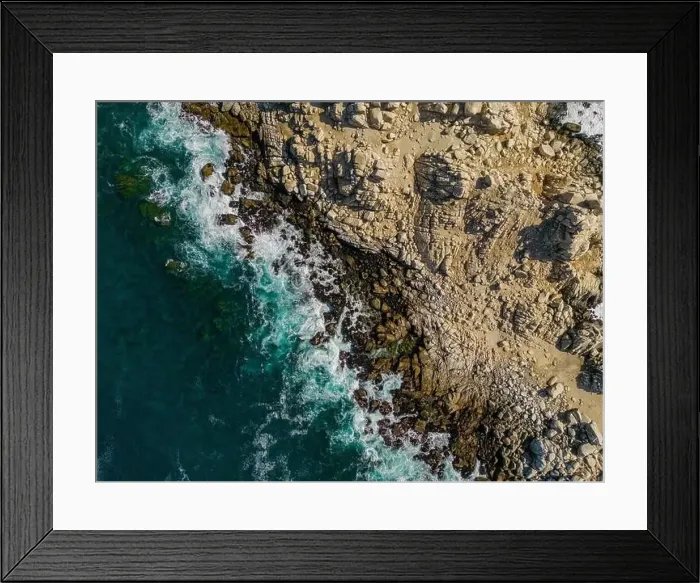 Framed Print : Aerial view of Isla Pan de Azúcar in the National Park Pan de Azúcar at the coast of the Atacama desert in Chile Framed Print : Aerial view of Isla Pan de Azúcar in the National Park Pan de Azúcar at the coast of the Atacama desert in Chile