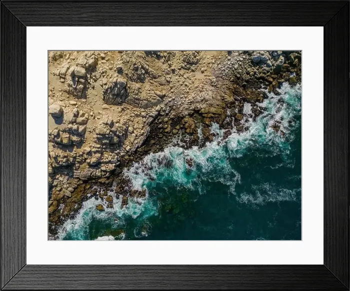 Framed Print : Aerial view of Isla Pan de Azúcar in the National Park Pan de Azúcar at the coast of the Atacama desert in Chile Framed Print : Aerial view of Isla Pan de Azúcar in the National Park Pan de Azúcar at the coast of the Atacama desert in Chile