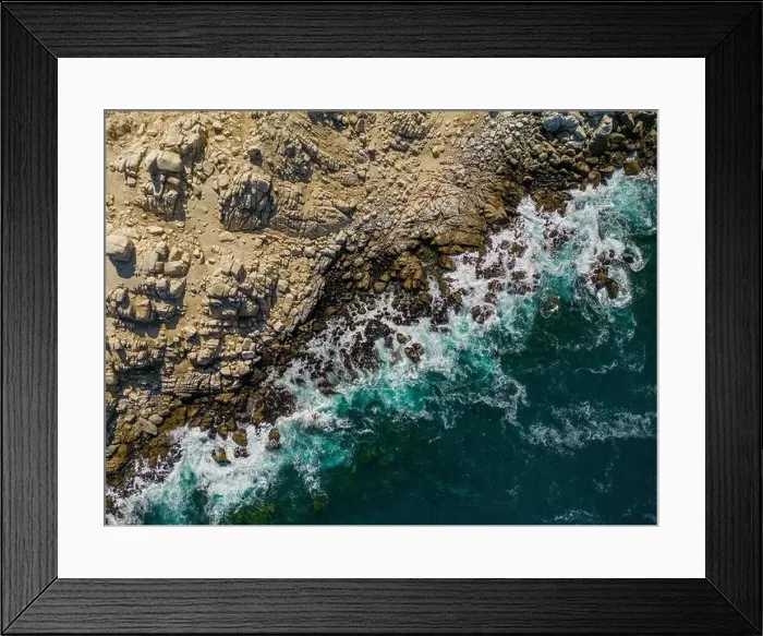 Framed Print : Aerial view of Isla Pan de Azúcar in the National Park Pan de Azúcar at the coast of the Atacama desert in Chile Framed Print : Aerial view of Isla Pan de Azúcar in the National Park Pan de Azúcar at the coast of the Atacama desert in Chile