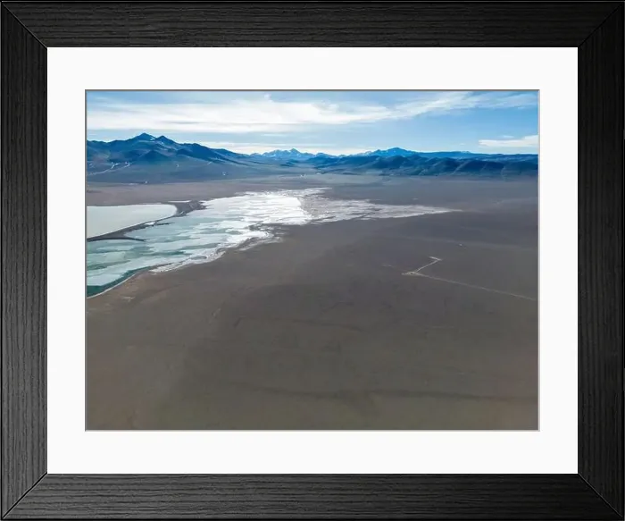 Framed Print : Aerial view of the green and partly frozen Laguna del Negro Francisco in the Atacama desert in Chile - Traveling Framed Print : Aerial view of the green and partly frozen Laguna del Negro Francisco in the Atacama desert in Chile - Traveling