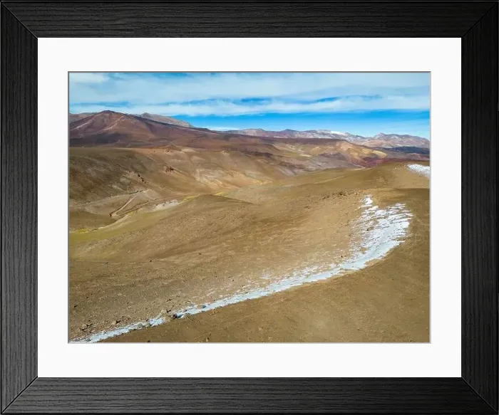 Framed Print : Aerial view of the Atacama desert landscape around the green lagoon Laguna del Negro Francisco in Chile - Traveling Framed Print : Aerial view of the Atacama desert landscape around the green lagoon Laguna del Negro Francisco in Chile - Traveling