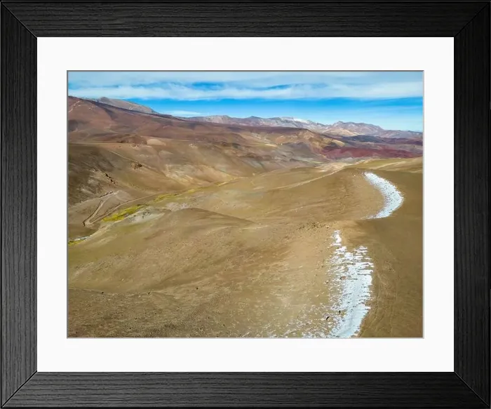 Framed Print : Aerial view of the Atacama desert landscape around the green lagoon Laguna del Negro Francisco in Chile - Traveling Framed Print : Aerial view of the Atacama desert landscape around the green lagoon Laguna del Negro Francisco in Chile - Traveling