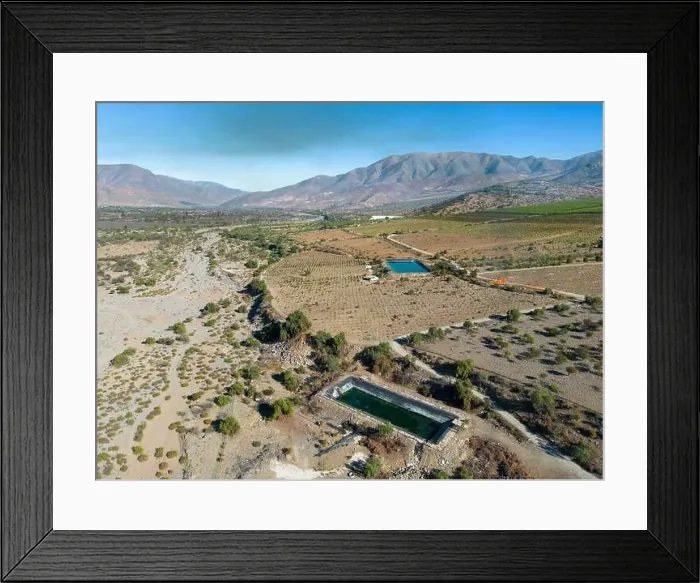 Framed Print : Aerial view of citriculture in Petorca in Chile, South America - plantation of citrus fruits Framed Print : Aerial view of citriculture in Petorca in Chile, South America - plantation of citrus fruits