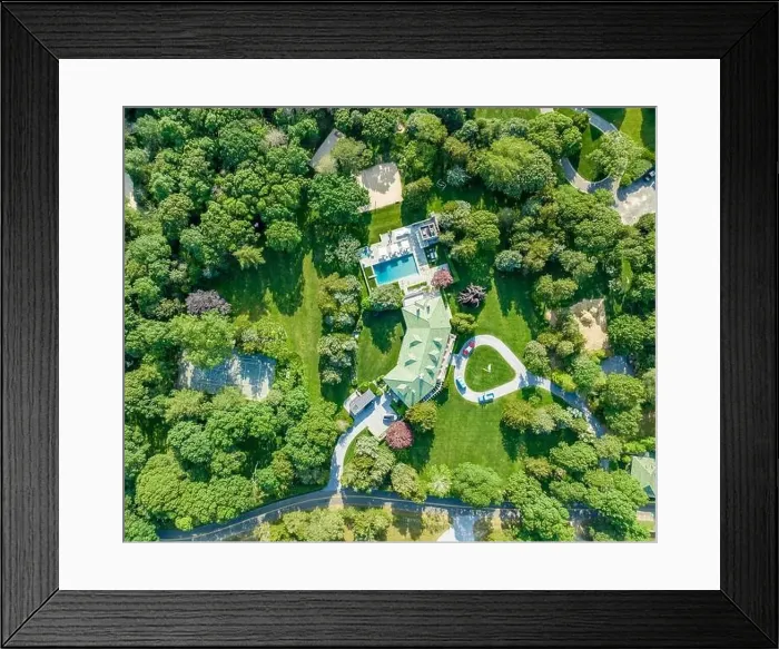 Framed Print : aerial view of an expensive amagansett estate Framed Print : aerial view of an expensive amagansett estate