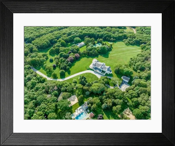 Framed Print : aerial view of a cross highway estate in amagansett, ny Framed Print : aerial view of a cross highway estate in amagansett, ny