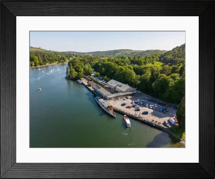 Framed Print : Aerial drone photo of lake Windermere in summer. It is the largest lake in Cumbria, England Framed Print : Aerial drone photo of lake Windermere in summer. It is the largest lake in Cumbria, England