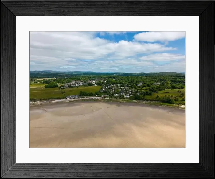 Framed Print : Aerial drone photo of the Morecambe Bay near Silverdale in western England Framed Print : Aerial drone photo of the Morecambe Bay near Silverdale in western England