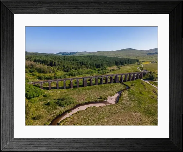 Framed Print : Aerial drone photo of an old railway bridge in Galloway Forest National Park in Scotland Framed Print : Aerial drone photo of an old railway bridge in Galloway Forest National Park in Scotland