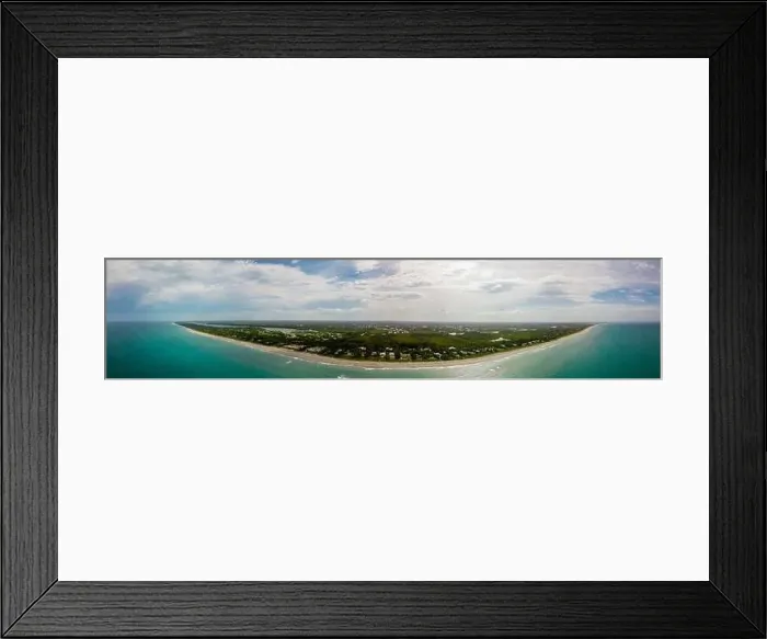 Framed Print : Drone aerial panorama Jupiter Beach Island Florida USA circa 2023 Framed Print : Drone aerial panorama Jupiter Beach Island Florida USA circa 2023