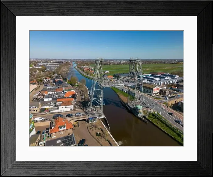 Framed Print : Aerial drone photo of the lift bridge in Waddinxveen, the Netherlands Framed Print : Aerial drone photo of the lift bridge in Waddinxveen, the Netherlands