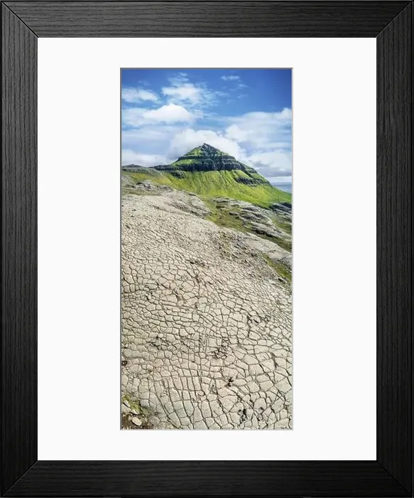 Framed Print : Stone natural footpath to mountains, Faroe Islands Framed Print : Stone natural footpath to mountains, Faroe Islands