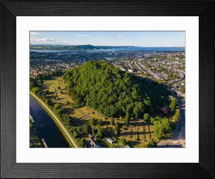 Framed Print : Aerial drone photo of the cemetery hill in Inverness, Scotland Framed Print : Aerial drone photo of the cemetery hill in Inverness, Scotland