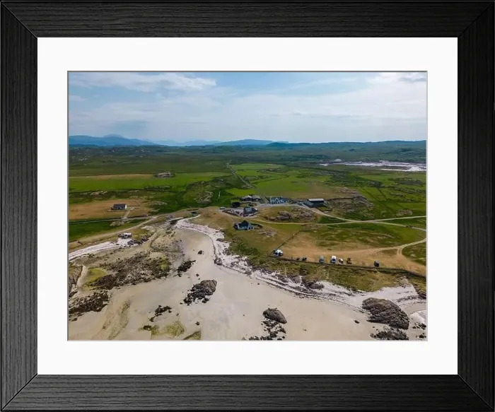 Framed Print : Aerial drone photo of a beautiful campsite at the beach on the Island of Mull in the Inner Hebrides, Scotland Framed Print : Aerial drone photo of a beautiful campsite at the beach on the Island of Mull in the Inner Hebrides, Scotland