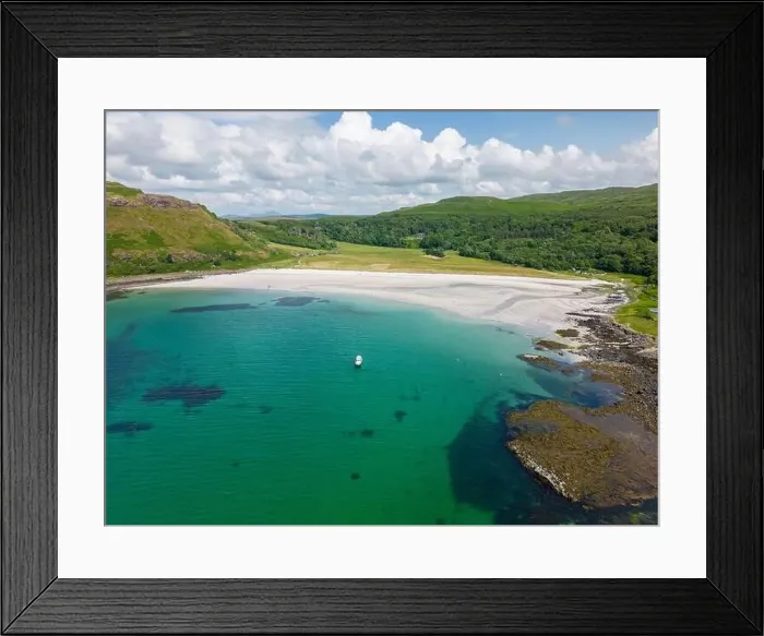 Framed Print : An aerial drone photo of Calgary bay on the Isle of Mull Framed Print : An aerial drone photo of Calgary bay on the Isle of Mull