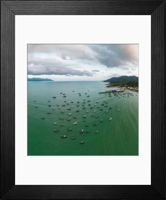 Framed Print : January 24, 2023: panoramic view of Vinh Luong fishing port, Nha Trang city, Khanh Hoa province, Vietnam Framed Print : January 24, 2023: panoramic view of Vinh Luong fishing port, Nha Trang city, Khanh Hoa province, Vietnam