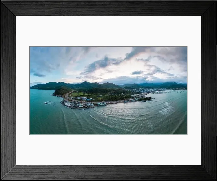 Framed Print : January 24, 2023: panoramic view of Vinh Luong fishing port, Nha Trang city, Khanh Hoa province, Vietnam