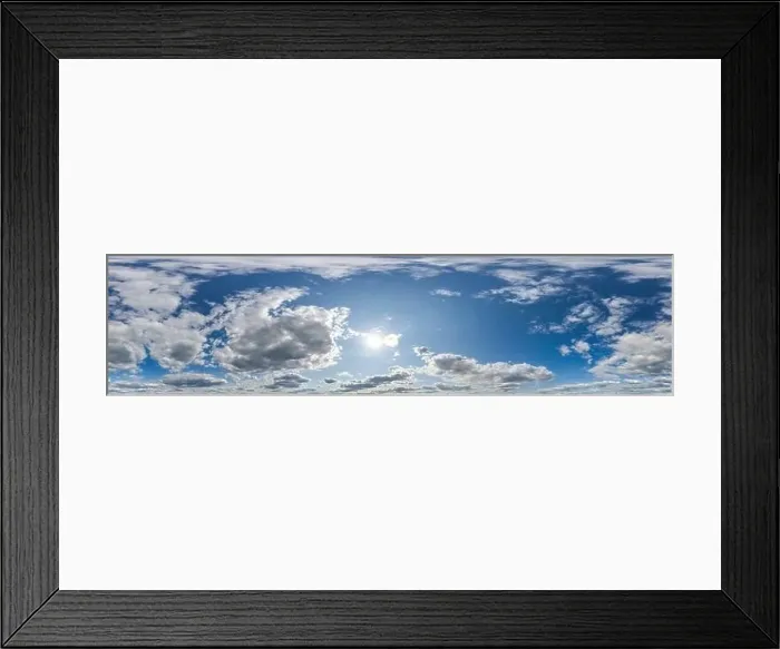 Framed Print : seamless cloudy blue sky hdri 360 panorama view with zenith Framed Print : seamless cloudy blue sky hdri 360 panorama view with zenith